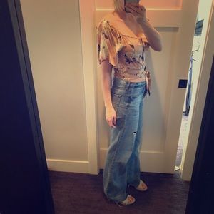 Tie front, short sleeved crop top by Aeropostale!